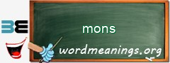 WordMeaning blackboard for mons